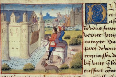 Foso alrededor de una ciudad, de Les Cent Nouvelles Nouvelles, 1462 de French School