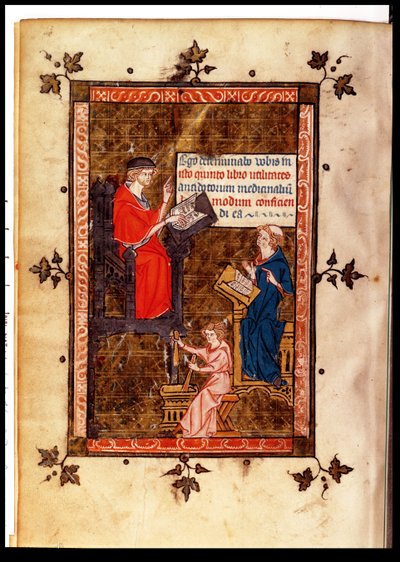 Ms. Lat. 14023 fol. 769 v. Enseñanza de antídotos del Canon de Medicina por Avicena, traducido por Gerard de Cremona c.1320 de French School
