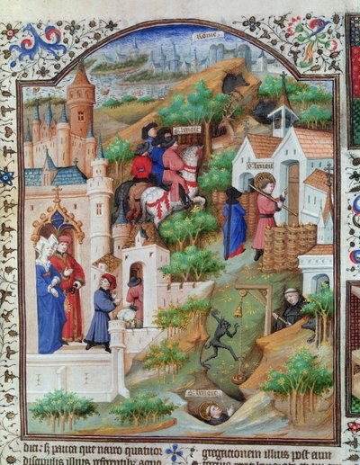 Escenas de la vida de San Benito (c.480-c.550) del Breviario del Duque de Bedford, c.1424-35 de French School