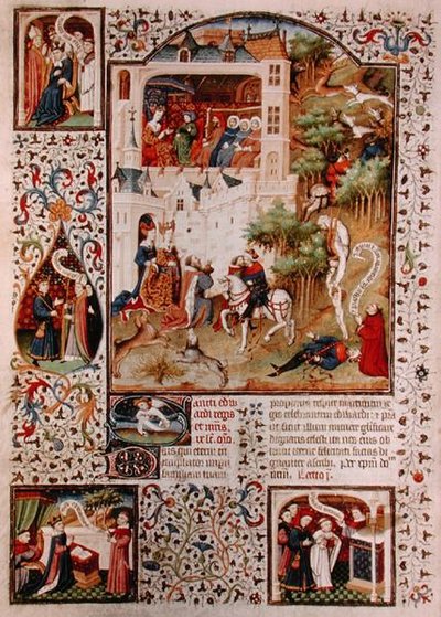 La muerte de San Eduardo el Confesor (1003-66) del Breviario del Duque de Bedford, c.1424-1435 de French School