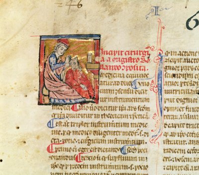 Ms Lat. 7134 fol.1 Trepanación, de Chirugie de Maitre Rolandi de French School