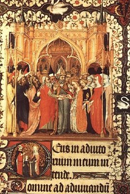 El matrimonio de la Virgen, de las Grandes Horas del Duque de Berry de French School