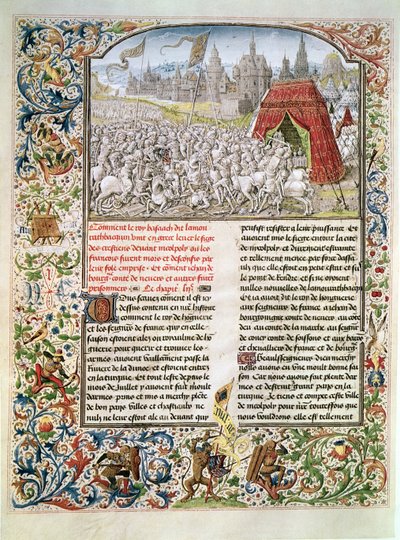 Ms t.4 fol.230 Batalla de Nicópolis en 1396, facsímil del manuscrito de Breslau, de la Crónica de Froissart, 1472 de French School