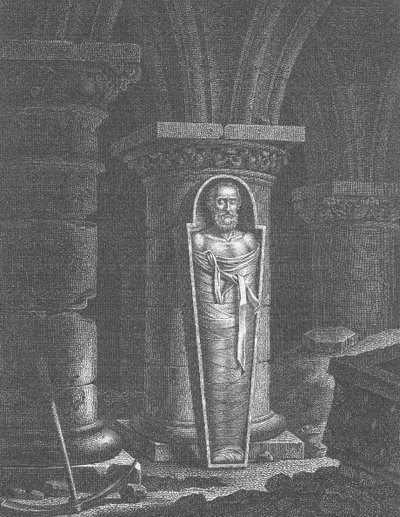 Momia de Enrique IV (1553-1610), rey de Francia, exhumada por los revolucionarios, en la basílica de Saint-Denis, 14-25 de octubre de 1793 de French School
