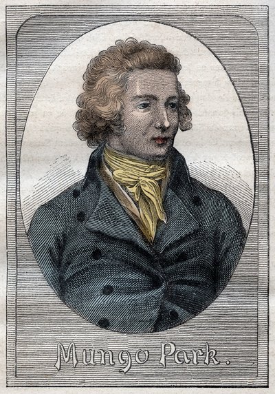 Mungo Park, explorador escocés - Retrato de Mungo Park (1771-1806), explorador escocés - ilustración de 