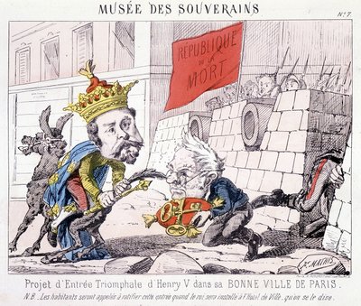 Museo de los Soberanos - Proyecto para la entrada triunfal de Enrique V a su buena ciudad de París (Thiers le entrega las llaves de París defendido por ciudadanos que enarbolan una bandera con la inscripción 