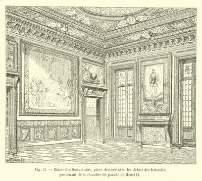 Museo de los Soberanos, sala decorada con los restos de las maderas provenientes de la cámara de desfile de Enrique II de French School