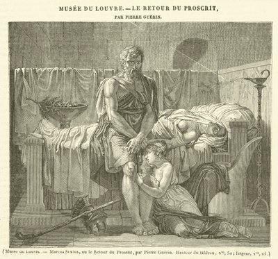 Museo del Louvre, Marcus Sextus, o el Retorno del Proscrito (grabado) de French School