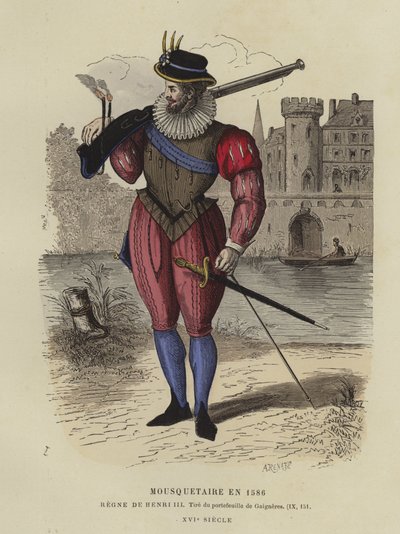 Mosquetero del reinado de Enrique III de Francia, 1586 de French School