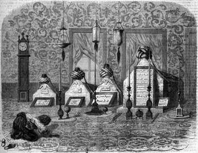 Arte funerario musulmán: turbas (tumbas) de derviches turbelantes. Scutari, Turquía. de French School