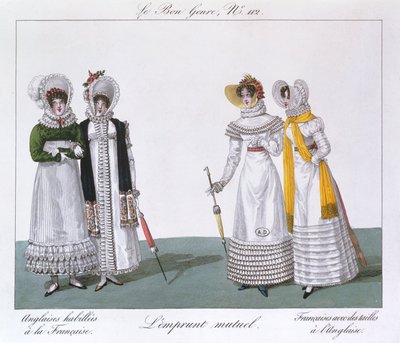 Préstamo mutuo, lámina de la serie Le Bon Genre, c.1810 de French School
