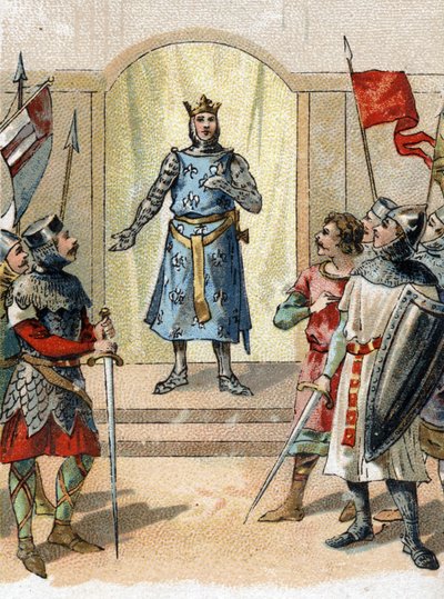 Mi corona al valiente frase dicha por Felipe Augusto el 27 de julio de 1214 a los señores en la víspera de la batalla de Bouvines de French School