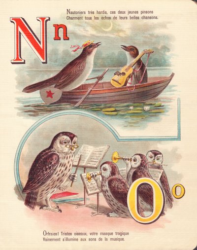 N O: Ruiseñor, navegación, búho, orquesta de French School