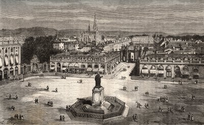 Nancy - Meurthe-et-Moselle - grabado en “La France illustree: geographie, histoire, administration statistique” por V.A. Malt-Brown. 1884 de French School