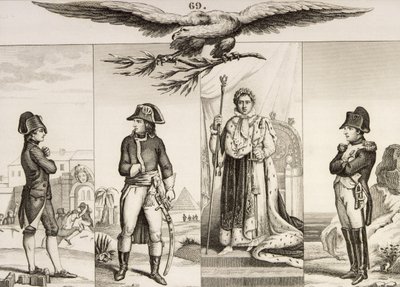 Napoleón Bonaparte (1769-1821) en cuatro etapas de su vida, de 