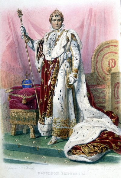 Napoleón I en traje de Sacre - en "Plutarque Français" de French School