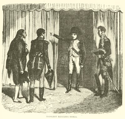 Napoleón reprendiendo a Morla (grabado) de French School