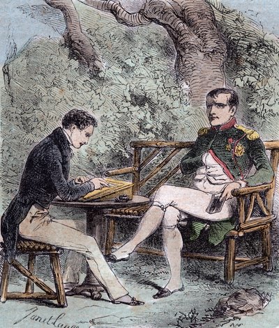 Napoleón en Santa Elena - Napoleón dicta sus memorias a Emmanuel Pons de Las Cases (1800-1854) hijo de Emmanuel de las Cases, - De Emmanuel de las Cases, Napoleón, Memorial de Santa Elena de French School