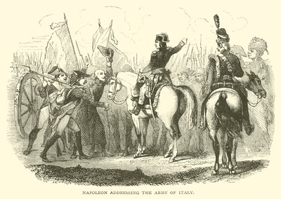 Napoleón dirigiéndose al Ejército de Italia de French School