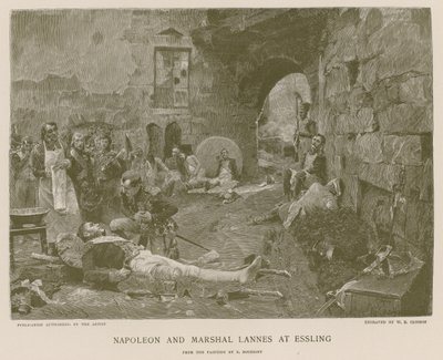 Napoleón y el mariscal Lannes en Essling de French School