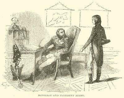 Napoleón y el presidente Aubry (grabado) de French School
