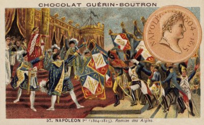 Napoleón y la distribución de los estandartes de águila de French School