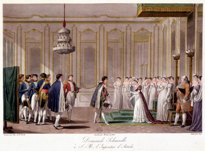 Napoleón pide matrimonio a Marie Louise a la Emperatriz de Austria - en "Précis historique de la guerre entre la France et l