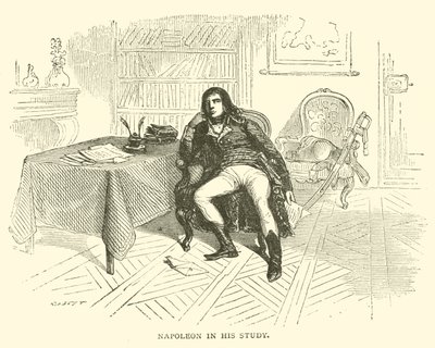 Napoleón en su estudio (grabado) de French School