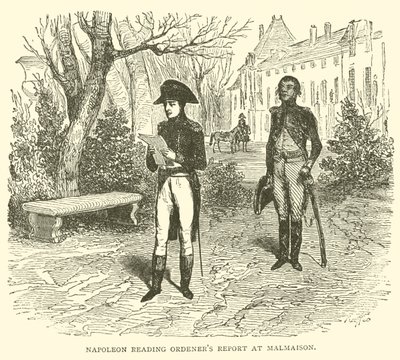 Napoleón leyendo el informe de Ordener en Malmaison de French School