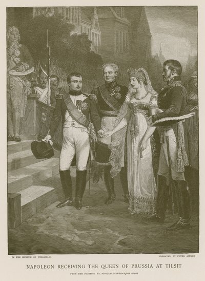 Napoleón recibiendo a la Reina de Prusia en Tilsit de French School