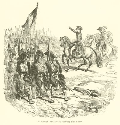 Napoleón revisando tropas para España de French School