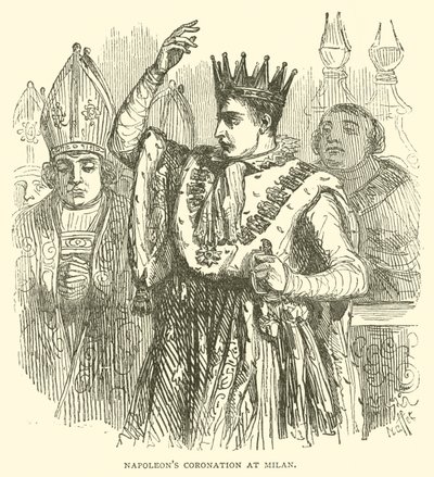 Coronación de Napoleón en Milán (grabado) de French School