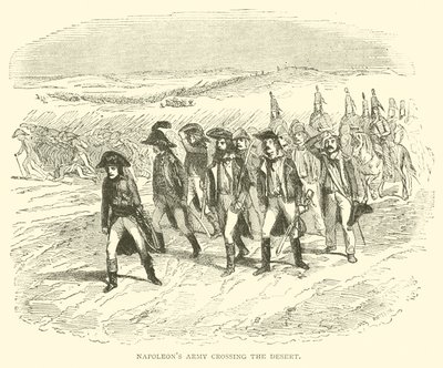 El ejército de Napoleón cruzando el desierto (grabado) de French School