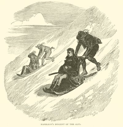 Descenso de los Alpes por Napoleón de French School