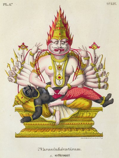Narasimha, grabado por de Marlet de French School
