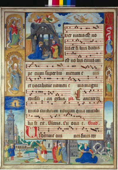 Natividad con el Emperador Augusto y una Sibila de French School