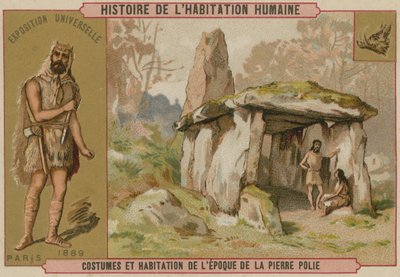 Trajes y viviendas neolíticos de French School
