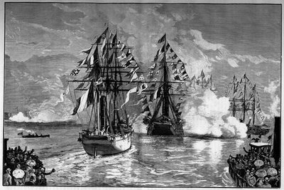 Nueva York: llegada al puerto de la ciudad del barco francés "l