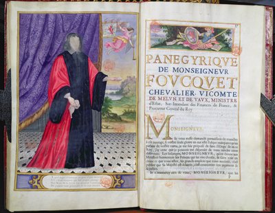 Nicolas Fouquet (1615-80) ilustración de Les Panegyriques des Hommes Illustres de Notre Siecle de Puget de la Serre, 1655 de French School
