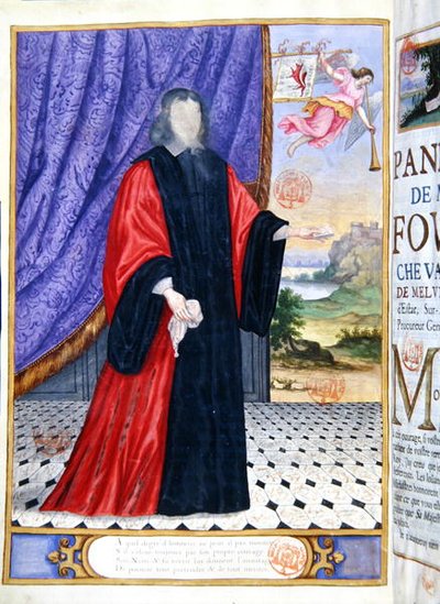 Nicolas Fouquet (1615-80) ilustración en miniatura de 