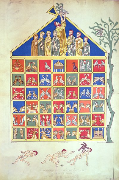 El Arca de Noé, facsímil de un manuscrito original del siglo XII, siglo XIX de French School