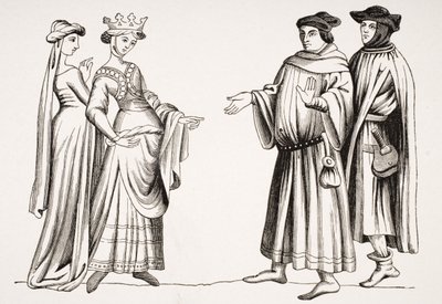 Dama noble y dama de honor y dos burgueses, de 
