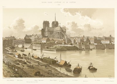 Notre-Dame, el Obispado y el Claustro, 1595 de French School