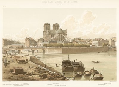Notre-Dame, el Obispado y el Claustro, 1830 de French School