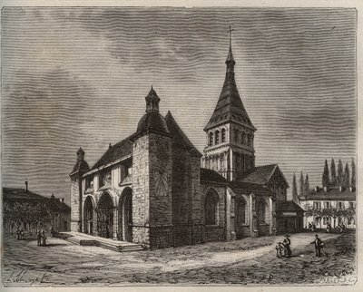 Notre Dame de Wassy - Haute-Marne en región Champagne-Ardenne - grabado en “La France illustrée: géographie, histoire, administración statistique” por V.-A. Malt-Brown. 1884 de French School