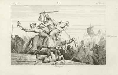 Odo, rey de Francia Occidental, luchando contra los vikingos de French School