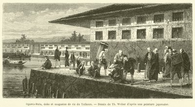 Ogawa-Bata, muelles y almacenes de arroz del Taikoun de French School