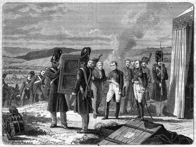En la víspera de la Batalla de Borodino, 7 de septiembre de 1812: Napoleón ante el retrato del Rey de Roma - El retrato del Rey de Roma Napoleón II trae a Napoleón I la víspera de la Batalla de la Moskova (Batalla de Borodino) de French School