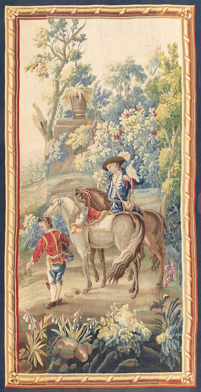 Uno de un par de tapices pastorales de Luis XVI, Aubusson, c.1775 de French School