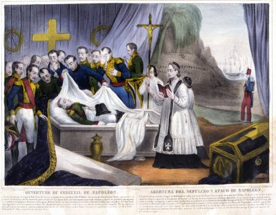 Apertura del féretro de Napoleón en la isla de Santa Elena, 16 de octubre de French School